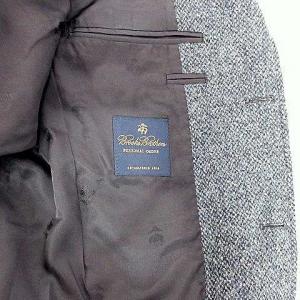 Brooks Brothers ｘハリスツイード テーラードジャケット 段返り3B オーダーメイド 高級 ウール M 青 ブルー U180