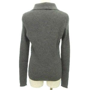 VALENTINO レース ニット カットソー 長袖 カシミヤ混 インナーキャミソール付き トップス M グレー U30