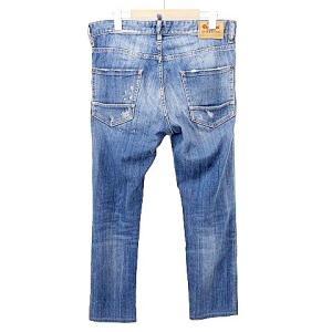 DSQUARED2 デニム パンツ ダメージ加工 S30342 スリム ストレッチ 46 青 ブルー U90