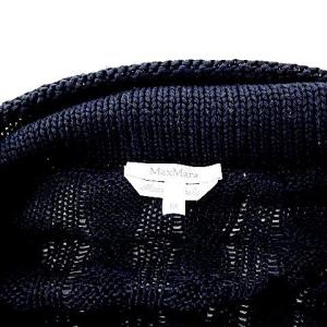 Max Mara 白タグ ケーブル ニット カーディガン ジップ ジャケット M 紺 ネイビー OKZ