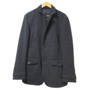 HOMME ダウンコート ジップアップ ウール チャコールグレー 48 L相当 GY09 X