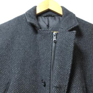 23区 HOMME ダウンコート ジップアップ ウール チャコールグレー 48 L相当 GY09 X