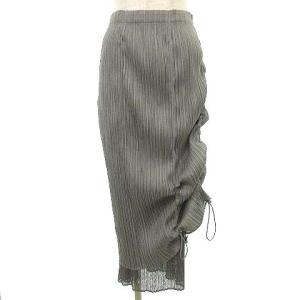 PLEATS PLEASE ISSEY MIYAKE ドロスト ロング スカート フェイクレイヤード デザイン 3 グレー