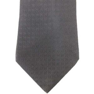 HERMES ネクタイ Hロゴ ワイドタイ シルク ビジネス ダークグレー フランス製 IBO15 R092022