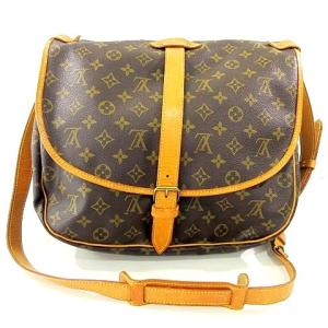 LOUIS VUITTON ソミュール 35 ショルダーバッグ モノグラム M42254 ブラウン 廃盤 ヴィンテージ 90S