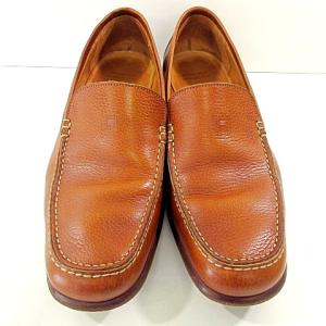 HERMES ローファー Hロゴ モカシン シューズ レザー 41 26cm ブラウン IBO41 A0704