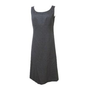 Harrods アンサンブル ワンピース フォックスファー スーツ ウール ジャケット ひざ丈 ノースリーブ 2 M相当 グレー IBO41