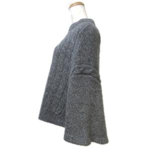 Drawer ニット ポンチョ カシミヤ混 セーター ウール ケーブル クルーネック F グレー IBO41 X