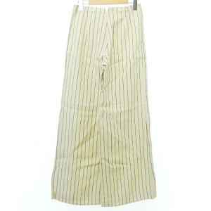 RALPH LAUREN タグ付 リネン バギー パンツ ストライプ ワイド ボトムス 9 アイボリー IBO41