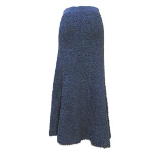 Drawer ロングスカート フリンジ フレア マキシ丈 ウエストゴム 紺 ネイビー 2 M相当 IBO41 X
