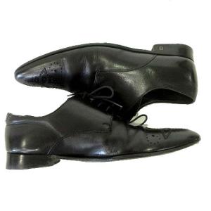 LOUIS VUITTON メダリオン ドレス シューズ  外羽根 レザー レースアップ 革靴 フォーマル ビジネス セレモニー 5.5 25cm 黒