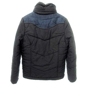 DIESEL 国内正規 中綿 ジャケット テフロン デニムコンビ アウター USED加工 収納フード S 黒 ブラック インディゴ GY09