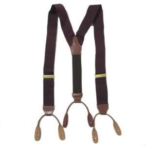 Brooks Brothers サスペンダー 米国製 ボタン吊り Y型 ボルドー U90 X