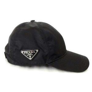 PRADA 23年購入 1HC274 Re-Nylon ベースボール キャップ ロゴプレート S ブラック