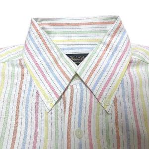 Brooks Brothers シャツ 長袖 ゴールデンフリース ワンポイント ボタンダウン ストライプ オックスフォード S 白 マルチカラー U90 X