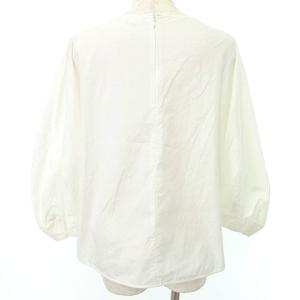 ENFOLD 19ss 七分袖 ブラウス プルオーバー パフスリーブ 38 M 無地 白 ホワイト U90 A0720