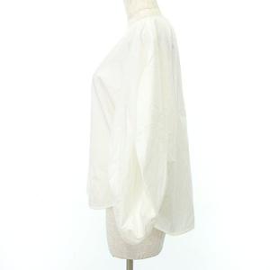 ENFOLD 19ss 七分袖 ブラウス プルオーバー パフスリーブ 38 M 無地 白 ホワイト U90 A0720