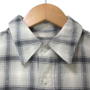 WACKO MARIA 長袖 シャツ チェック バック刺繍 フランネル M ベージュ GY19 X