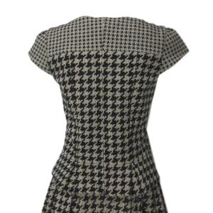 TOCCA セットアップ 千鳥格子 カットソー キャップスリーブ ひざ丈 スカート フレア 0 S相当 ブラック ベージュ GY19 X