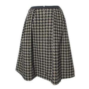 TOCCA セットアップ 千鳥格子 カットソー キャップスリーブ ひざ丈 スカート フレア 0 S相当 ブラック ベージュ GY19 X