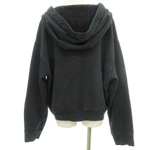 N°21 22ss ショート フーディ プルオーバー パーカー 裏毛 カシュクール スエット S 黒 ブラック GY19