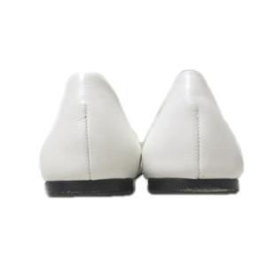 JIMMY CHOO フラットシューズ ロゴ パンプス バイカラー 白 黒 35 1