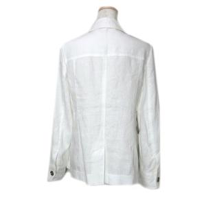 Aquascutum セットアップ パンツ リネン ジャケット ベルト付き ヘリンボーン 9S 白 GY19 X