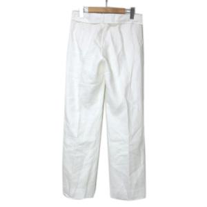 Aquascutum セットアップ パンツ リネン ジャケット ベルト付き ヘリンボーン 9S 白 GY19 X