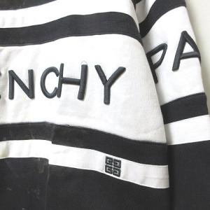 GIVENCHY ロゴ トレーナー 長袖 刺繍 ラグランスリーブ S 黒 白 GY19 X