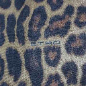 ETRO ストール ペイズリー×アニマル フリンジ 黒 マルチカラー GY19 X