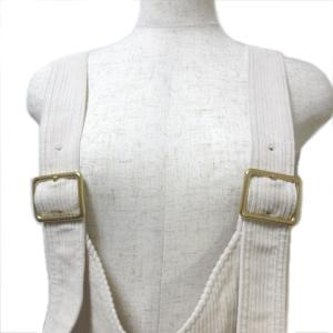 BLUE LABEL CRESTBRIDGE ジャンパースカート ワンピース ひざ丈 コーデュロイ 38 M相当 アイボリー U180 X