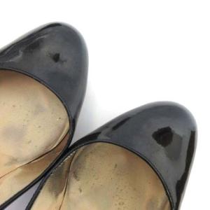 Christian Louboutin パンプス ハイヒール 厚底 アーモンドトゥ エナメルレザー 34 21cm 黒 ブラック RRR C061813