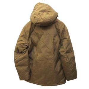 WOOLRICH AA 中綿ジャケット フード 襟裏ボア 裏地キルティング  ナイロン S 薄茶 ライトブラウン IBS93 C010701