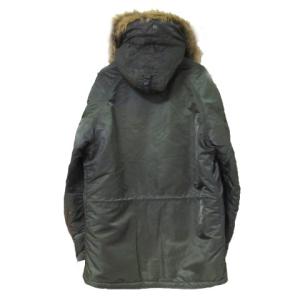 ALPHA INDUSTRIES N-3B フライトジャケット 中綿 ファー フーディー ジップアップ カーキ L IBO18 X