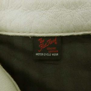 THE FLAT HEAD レザージャケット ライダース 鹿革 スナップボタン 34 XS 白 ホワイト クリーム C102715