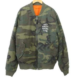 ALPHA INDUSTRIES × Anti Social Social Club 17AW フライト MA-1 ジャケット ブルゾン 迷彩柄 カモフラ ミリタリー