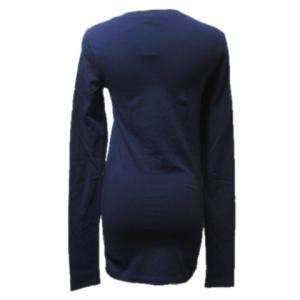 Theory タグ付き 長袖 カットソー Tシャツ Uネック 無地 2 M相当 紺 ネイビー GY09 X