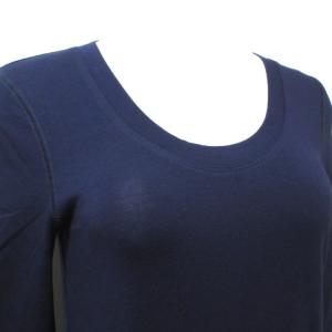 Theory タグ付き 長袖 カットソー Tシャツ Uネック 無地 2 M相当 紺 ネイビー GY09 X