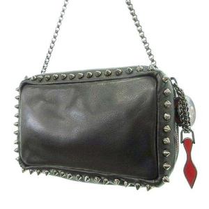 Christian Louboutin チェーンバッグ スタッズ レザー ブラック