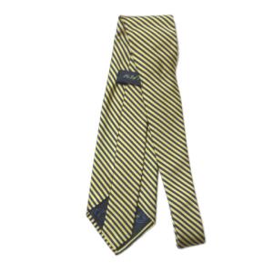 Brooks Brothers アニバーサリーコレクション ネクタイ シルク ワイドタイ レップタイ ストライプ ビジネス 黄 紺 イエロー ネイビー U180