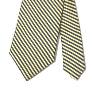 Brooks Brothers アニバーサリーコレクション ネクタイ シルク ワイドタイ レップタイ ストライプ ビジネス 黄 紺 イエロー ネイビー U180