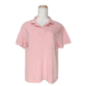 SPORTS 90s ヴィンテージ ポロシャツ 半袖 オープンカラー ワンポイント M ピンク GY09 X