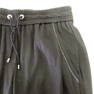 BRUNELLO CUCINELLI イージーパンツ シルク混 ラメ加工 XS ブラック