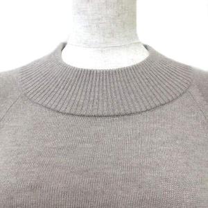 BLUE LABEL CRESTBRIDGE タグ付き ニットワンピース ひざ丈 長袖 ハイネック ウール混 ベージュ 36 S相当 GY09 X