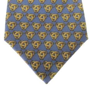HERMES ネクタイ シルク 総柄 レギュラータイ ビジネス ブルー GY09