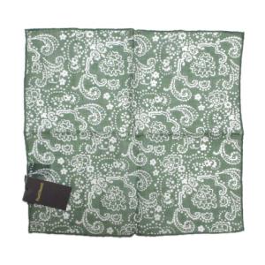 Paul Stuart タグ付 メンズ ブランド ハンカチ セット 5枚 リネン ウール コットン チェック ドット ペイズリー 総柄 無地 青 緑