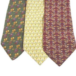 Salvatore Ferragamo ネクタイ 10本 セット レギュラータイ ワイドタイ シルク 総柄 アニマル柄 花柄 マルチカラー GY09 X