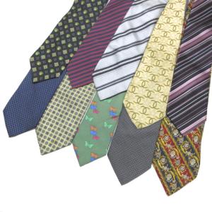 シャネル ヴェルサーチ アルマーニ カルバンクライン等 ネクタイ 10本 セット ワイドタイ レギュラータイ シルク 総柄