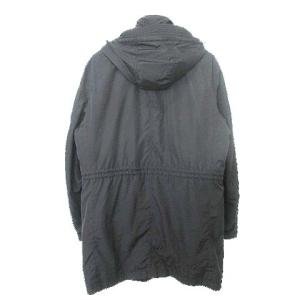 Aquascutum ダウンライナー付き ロング 中綿 コート ジャケット 取外しフード スタンドカラー ビジネス カジュアル 38 約Lサイズ