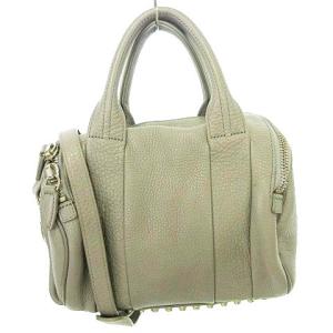 alexanderwang ロッキー ショルダーバッグ 2WAY 皮革 スタッズ ボストンバッグ グレー U90